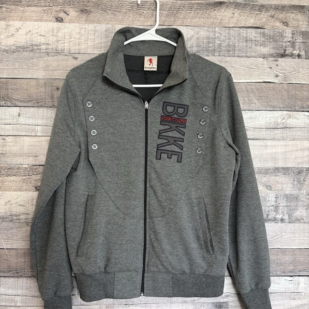 Dirk Bikkembergs Men's Archived Moto Track Jacket Button Detail Gray S